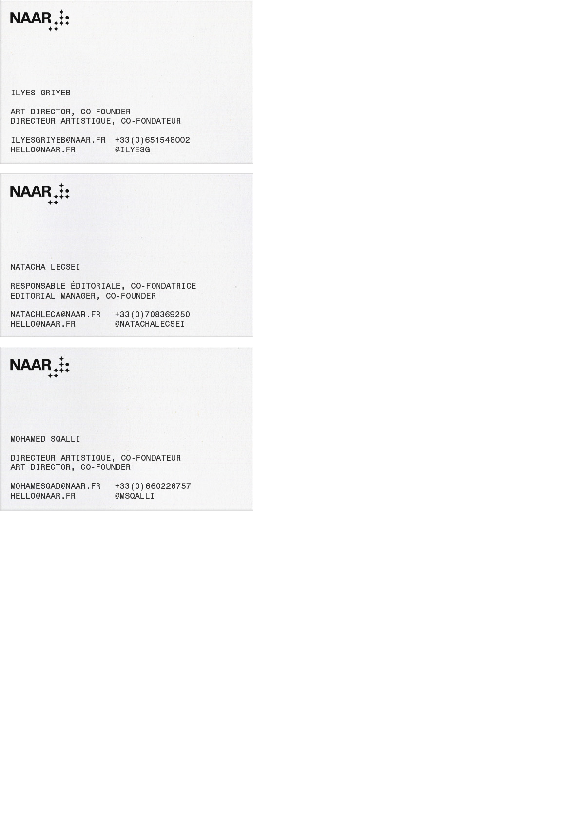 Montasser Drissi, NAAR stationary, 2018